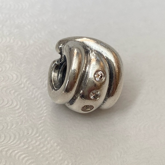 pandora champagne love knot / swirl charm with crystals - Picture 5 of 7